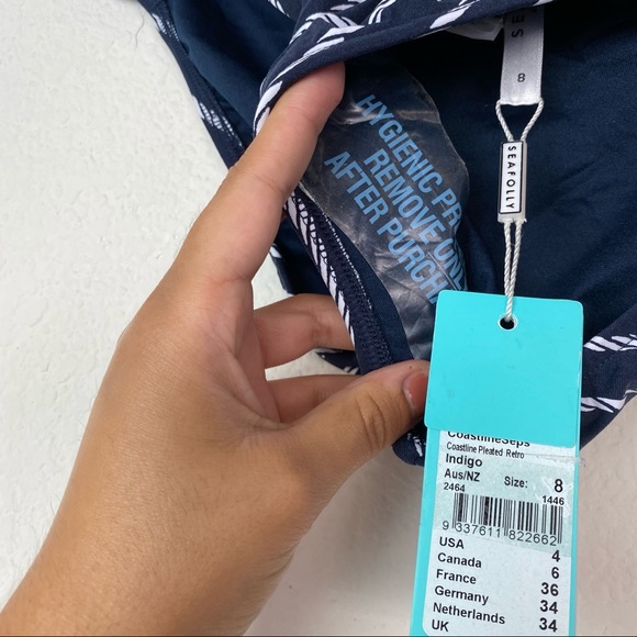 NWT Seafolly Coastline Pleated Side Bikini Bottoms - Picture 6 of 7